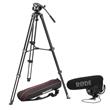 Manfrotto 500 Twin Leg Video System Tripod + Rode VideoMic Pro Microphone Manfrotto 500 Twin Leg Video System Tripod + Rode VideoMic Pro Microphone
