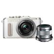 Olympus PEN E-PL8 Mirrorless Camera in White + 14-42mm EZ Lens + 45mm f/1.8 Lens Olympus PEN E-PL8 Mirrorless Camera in White + 14-42mm EZ Lens + 45mm f/1.8 Lens