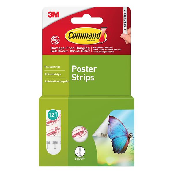 3M Command Poster Strips - 12 Pack