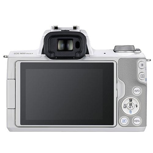 EOS M50 Mark II Mirrorless Camera in White with EF-S 15-45mm Lens Product Image (Secondary Image 1)