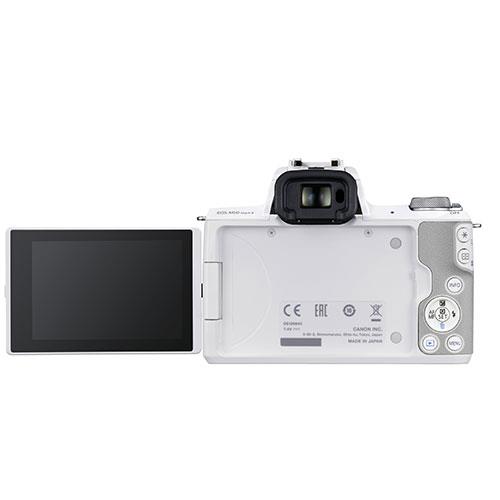 EOS M50 Mark II Mirrorless Camera in White with EF-S 15-45mm Lens Product Image (Secondary Image 2)