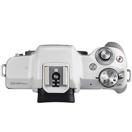 EOS M50 Mark II Mirrorless Camera in White with EF-S 15-45mm Lens Product Image (Secondary Image 4)