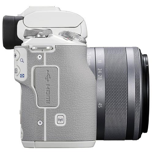 EOS M50 Mark II Mirrorless Camera in White with EF-S 15-45mm Lens Product Image (Secondary Image 5)
