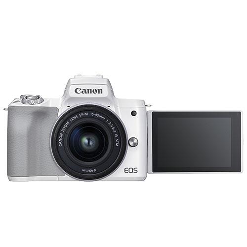 EOS M50 Mark II Mirrorless Camera in White with EF-S 15-45mm Lens Product Image (Secondary Image 6)