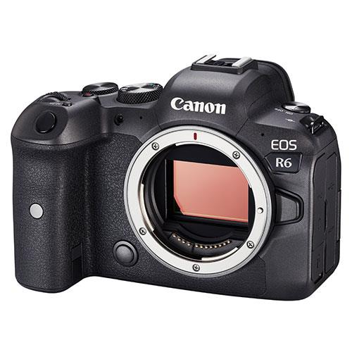 A picture of Canon EOS R6 Mirrorless Camera Body.