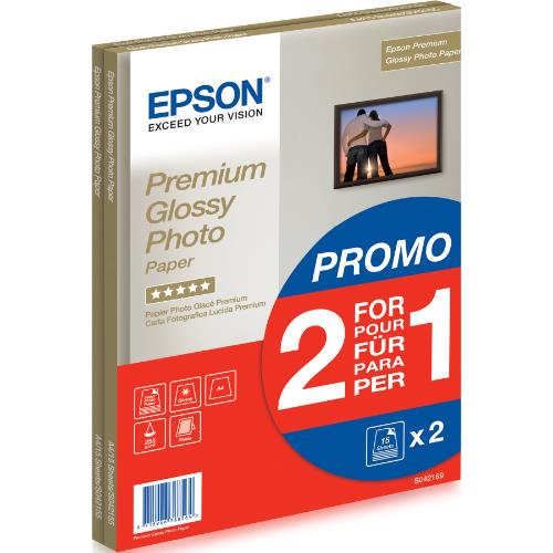 Photos - Office Paper Epson Premium Glossy Photo Paper A4 15 Sheets x2 