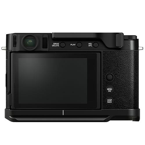 X-E4 Mirrorless Camera Body in Black with Metal Hand Grip and Thumb Rest Product Image (Secondary Image 1)