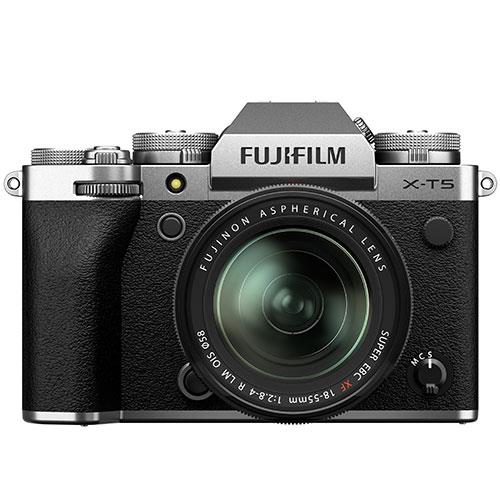 X-T5 Mirrorless Camera in Silver with XF18-55mm.F2.8-4 R LM OIS Lens Product Image (Primary)