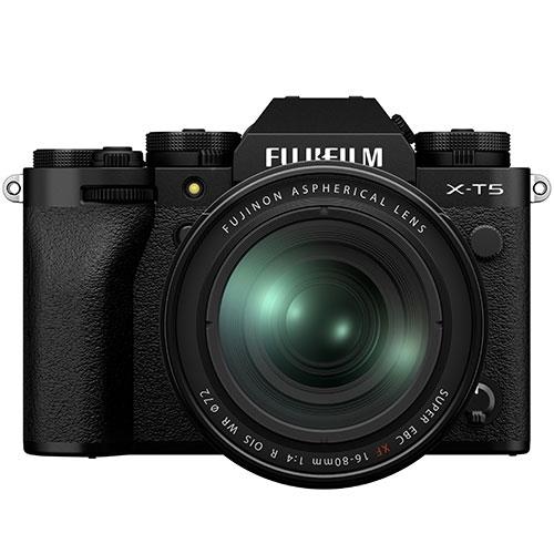 X-T5 Mirrorless Camera in Black with XF16-80mm F4 R OIS WR Lens Product Image (Primary)