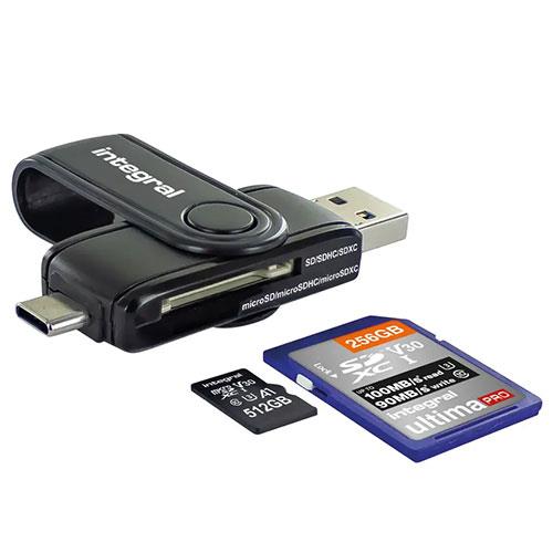 Dual Slot Type A & Type C microSD and SD Card Reader Product Image (Primary)