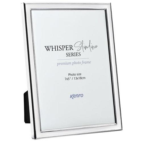 Kenro Whisper Slimline Photo Frame - Silver - White