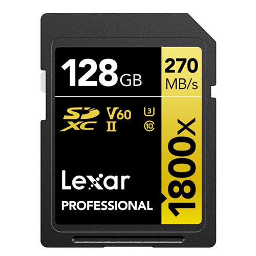 Lexar Professional UHS-II SDXC Card 128GB Black U3 V60