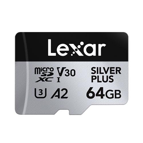 Lexar Professional SILVER PLUS MicroSDXC 64GB UHS-I U3 V30 Silver