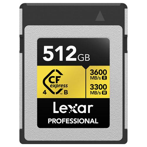 Lexar 512GB CFexpress 4.0 Type B Memory Card - PCIe 4.0 - 3600MB/s Read