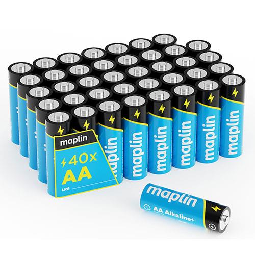 Maplin AA LR6 1.5V Alkaline Batteries - Pack of 40