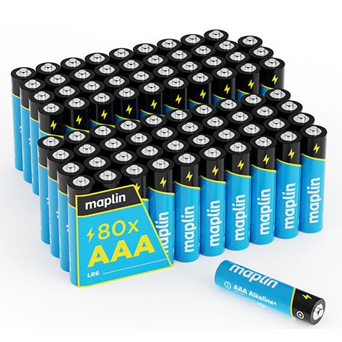 Maplin AAA 1.5V Alkaline Batteries - Pack of 80