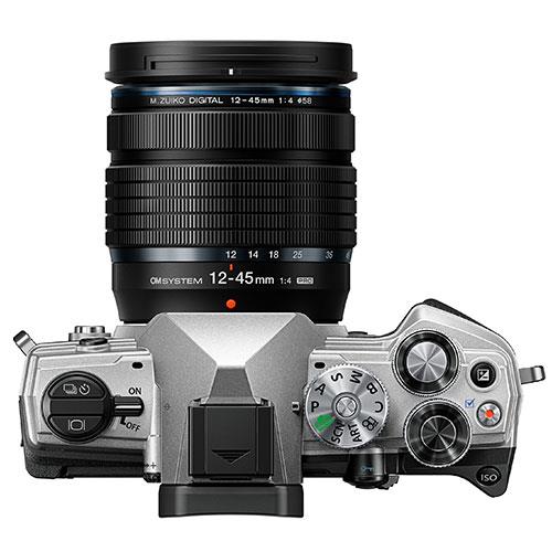 OM-5 Mirrorless Camera in Silver with 12-45mm F4 Pro Lens Product Image (Secondary Image 4)