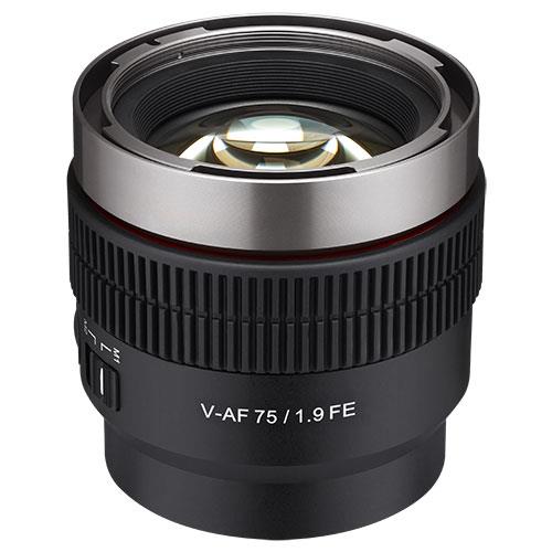 Samyang V-AF 75mm T1.9 Auto Focus Cinema Lens for Sony E - Black - Small