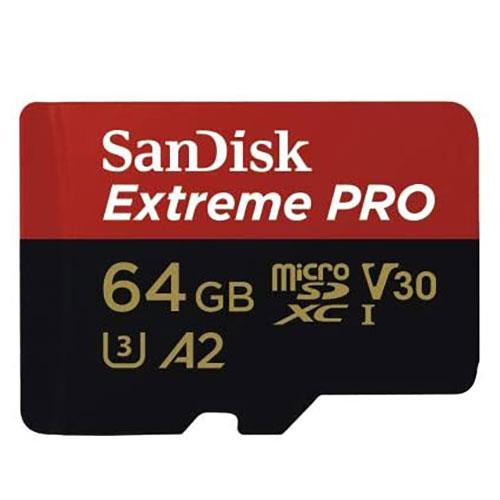 Extreme Pro microSDXC 64GB 200MB/s Memory Card with Adapter Product Image (Primary)