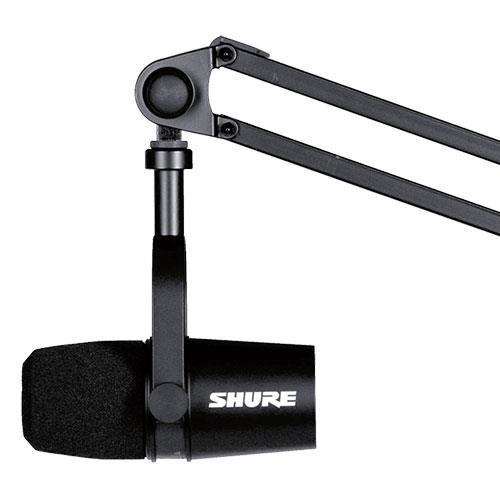 MV7 Podcast Microphone in Black with Boom Arm Product Image (Secondary Image 1)