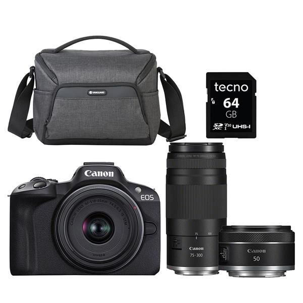Canon EOS R50 Triple Lens Kit - Mirrorless Camera - 24.2MP APS-C Sensor