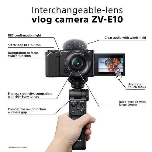 ZV-E10 Mirrorless Vlogger Camera Body Creator Kit with Sony 10-18mm Lens Product Image (Secondary Image 5)