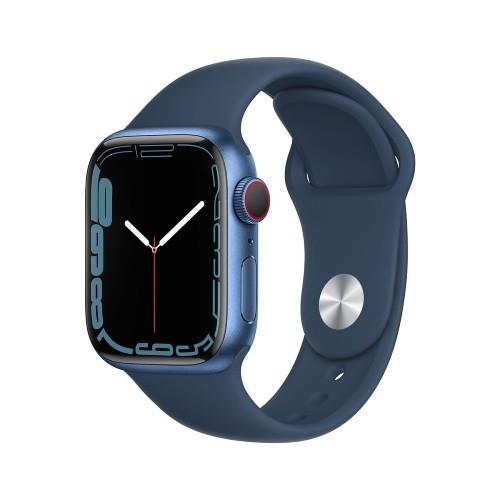 Apple Watch Series 7 GPS + Cellular 41mm Blue Aluminium Case with Abyss Blue Sport Band – Regular