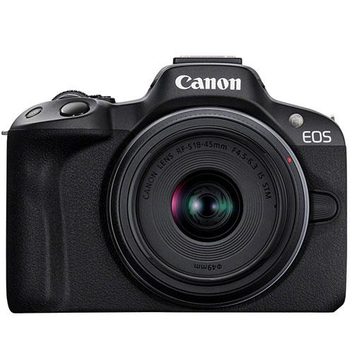 Canon EOS R50 Mirrorless Camera in Black with RF-S 18-45mm Lens