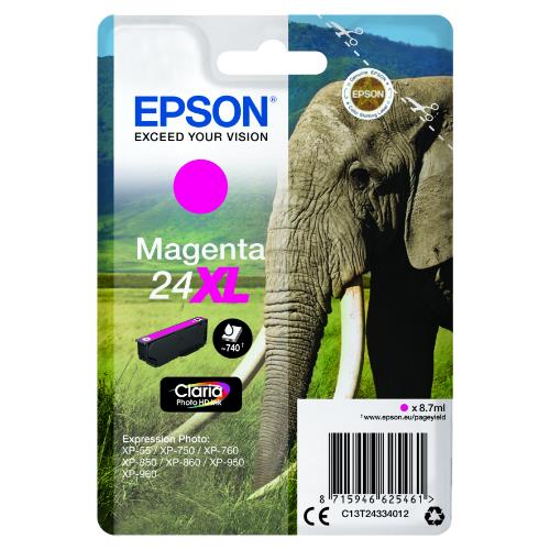 Epson Magenta 24XL Claria Photo HD Ink