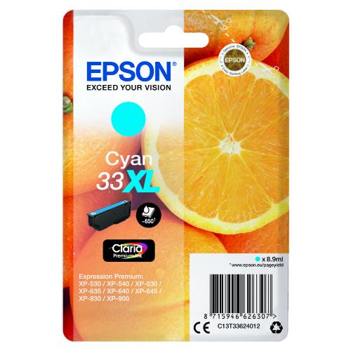 Epson Cyan 33XL Claraia Premium Ink