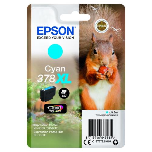 Epson Cyan 378XL Claria Photo HD Ink