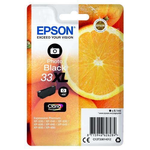 Epson Photo Black 33XL Claria Premium Ink
