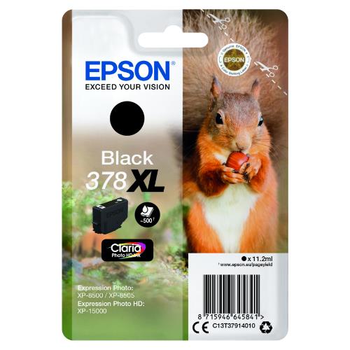 Epson Black 378XL Claria Photo HD Ink