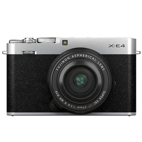 Fujifilm X-E4 Mirrorless Camera in Silver with XF27mm F2.8 R WR Lens