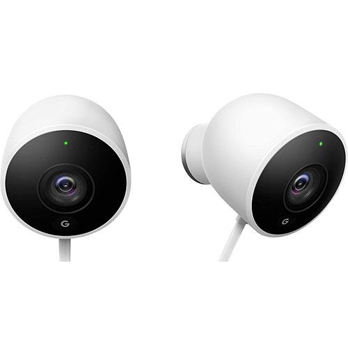 Google Nest Cam Outdoor Security Cameras in White Twin Pack