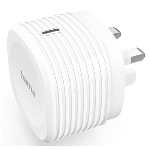 Hama USB Charging Adapter 20 Watt UK Plug in White