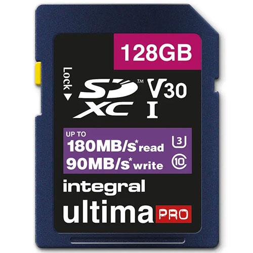 Integral UltimaPro SDXC 128GB 180MB/s V30 UHS-I U3 Memory Card