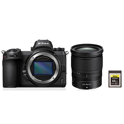 Nikon Z 6 Mirrorless Camera with Nikkor 24-70mm f/4 S Lens and Nikon 64GB XQD Card