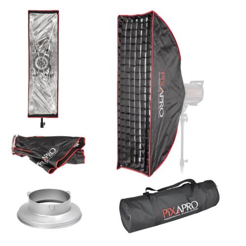 Pixapro 30x90cm Easy-open Strip Umbrella Softbox with 4cm Grid
