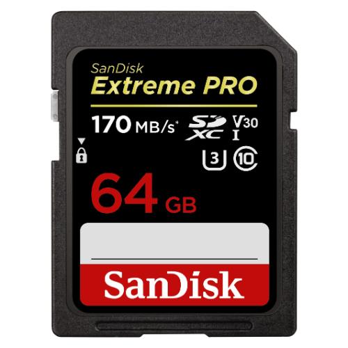 SanDisk Extreme Pro SDXC 64GB 170MB/s UHS-I Memory Card