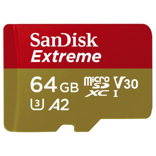 SanDisk Extreme microSDXC 64GB 160MB/s UHS-I Memory Card with Adapter
