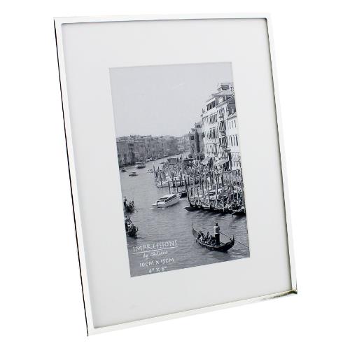 Widdop Impressions White Border 4 x 6' Silver-plated Photo Frame