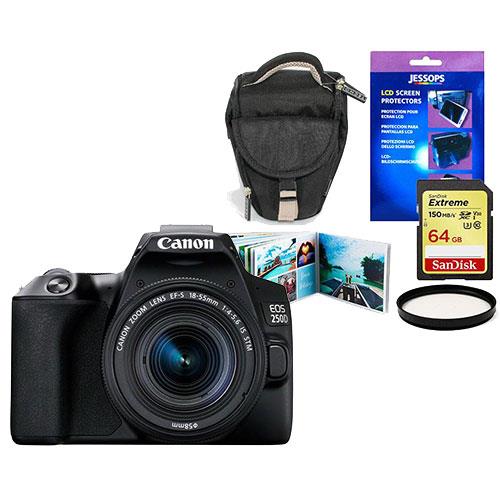 Canon EOS 250D Digital SLR with 18-55mm Lens and Half Price Accessory Bundle